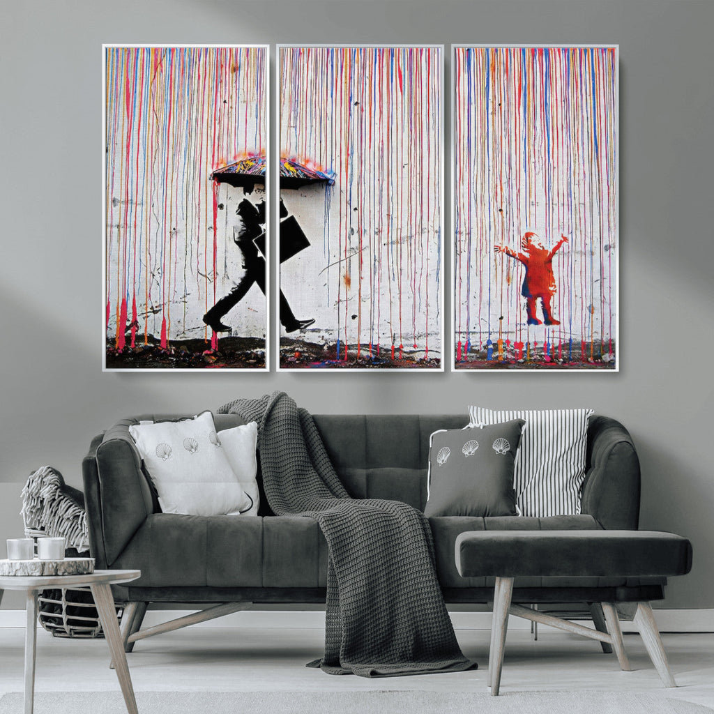 Banksy Wall Art Canvas Print | Framed Graffiti Street Art Picture
