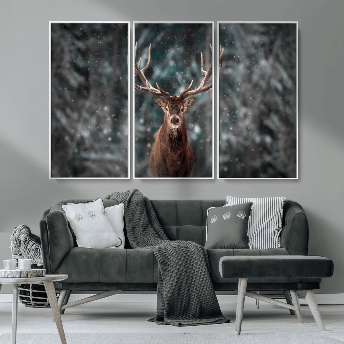 Wall Art Deer Art Animal Canvas, Framed Wall Art Deer Canvas