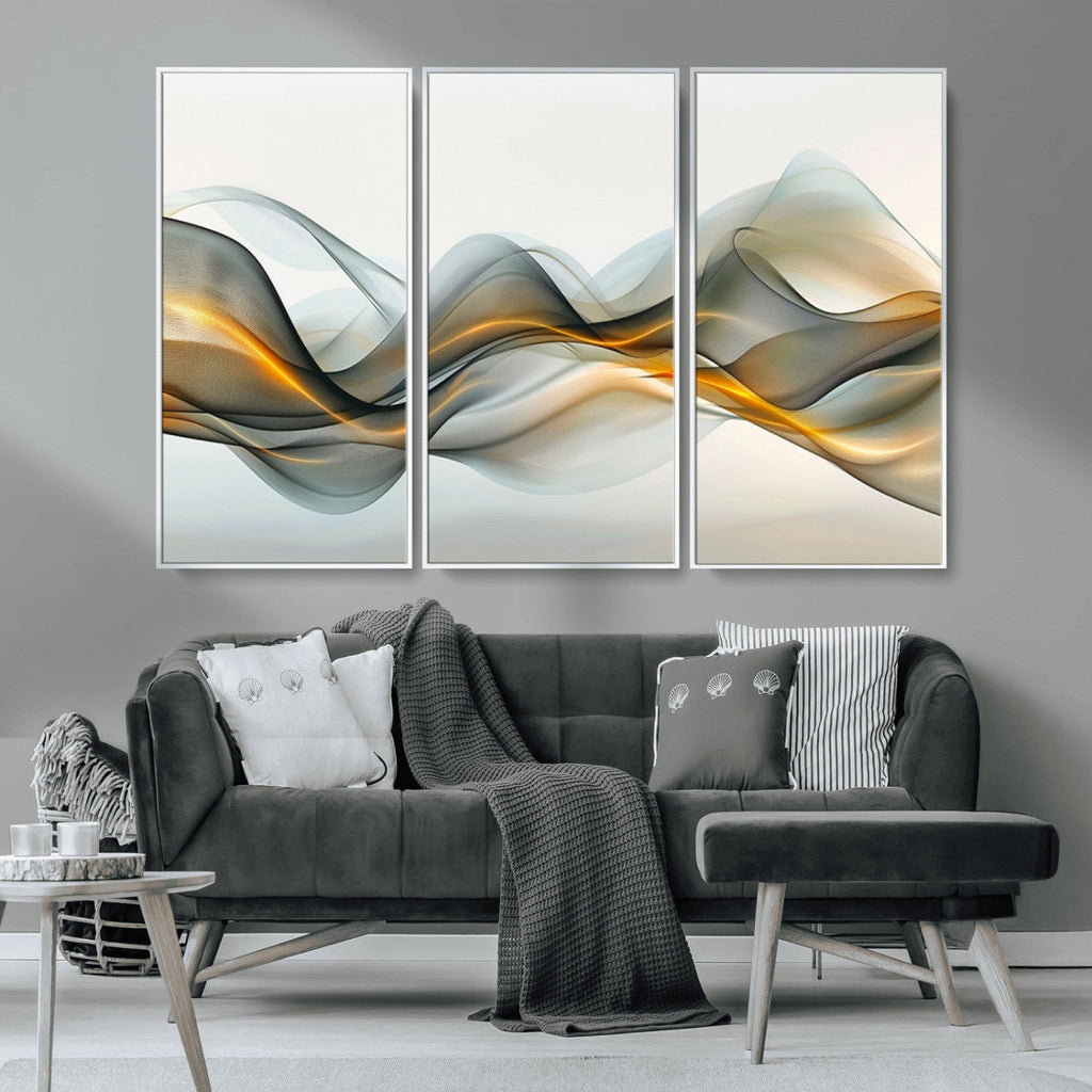Abstract Wave Canvas Wall Art | Fluid Contemporary Elegance in Motion