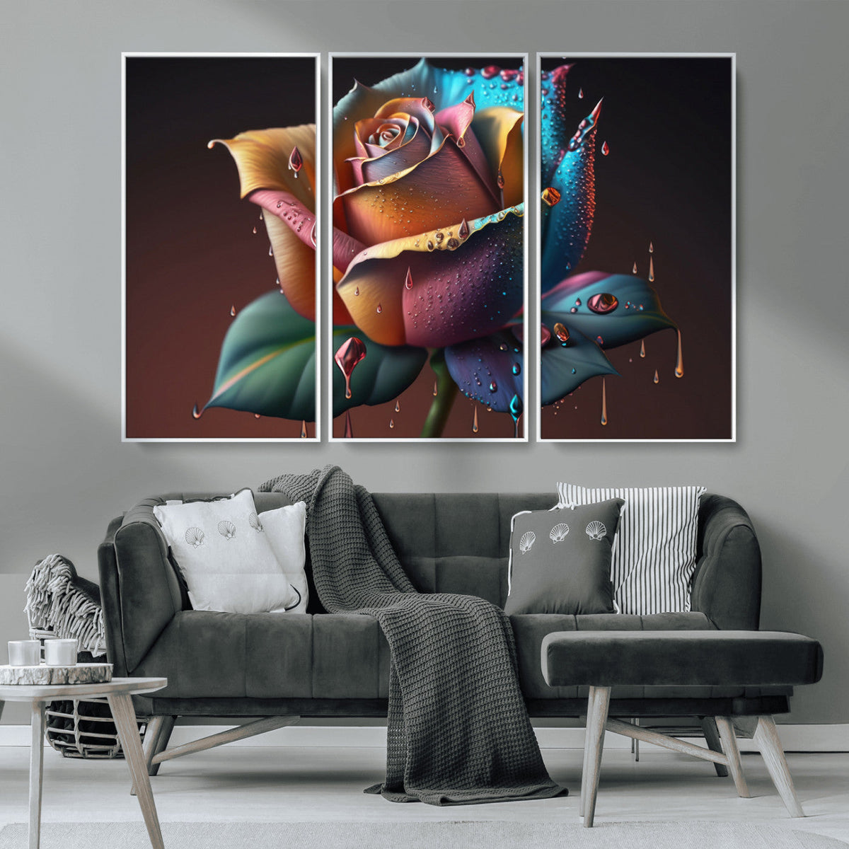 Abstract Rose Wall Art Canvas Print