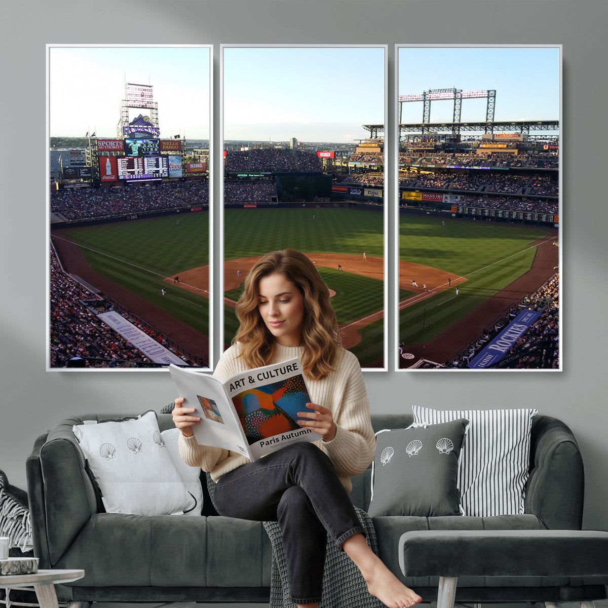 Colorado Rockies Coors Field Wall Art Canvas Print, MLB Baseball Stadium