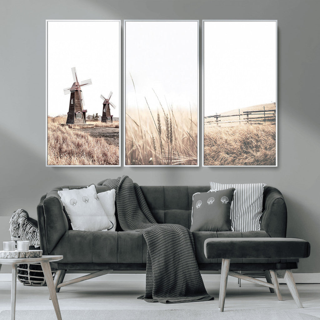 Farm Prints, Set of 6 Farmhouse Wall Art Canvas, Country House Decor