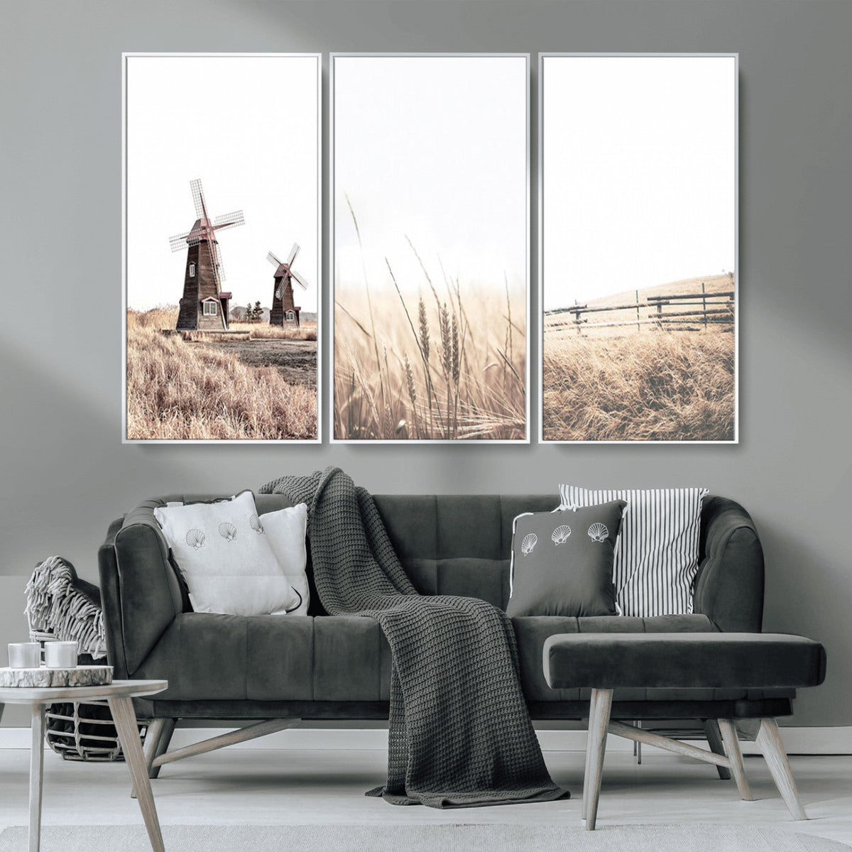 Farm Prints, Set of 6 Farmhouse Wall Art Canvas, Country House Decor