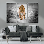 Jaguar Wall Art Canvas Print, Majestic Big Cat in Focused Pursuit
