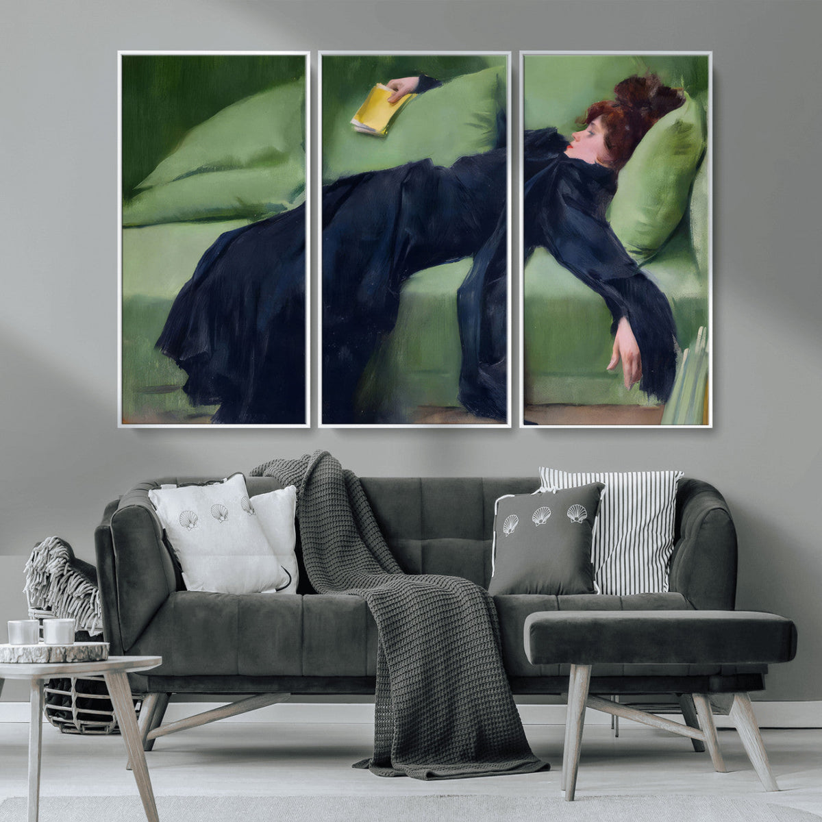 Decadent Girl by Ramon Casas Wall Art Canvas Print, Framed