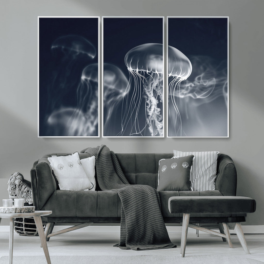 Jellyfish Wall Art Canvas Print, Modern Abstract Jellyfish