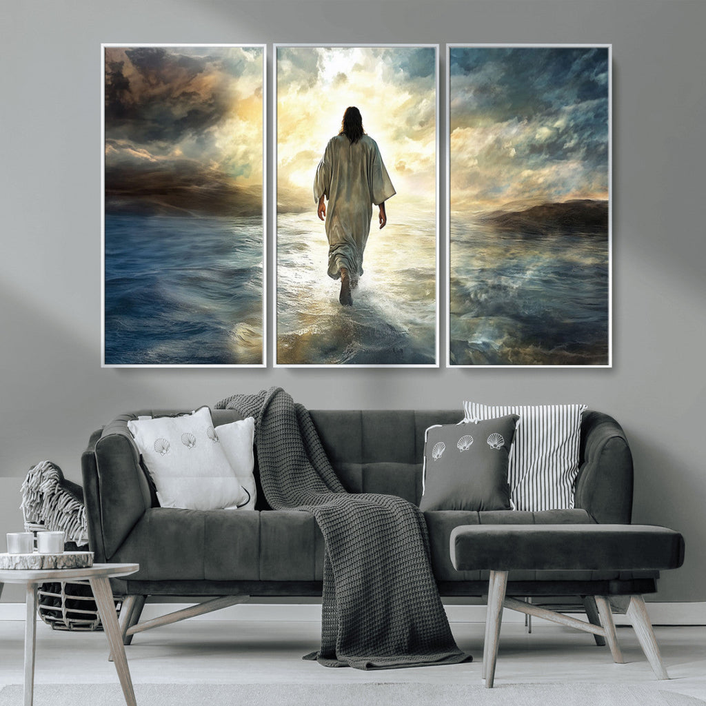 Jesus Walking on Water Wall Art | Canvas Print | Ready to Hang