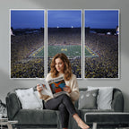 University of Michigan Wolverines Football Team Print, Ann Arbor, Home Bar Wall Decor