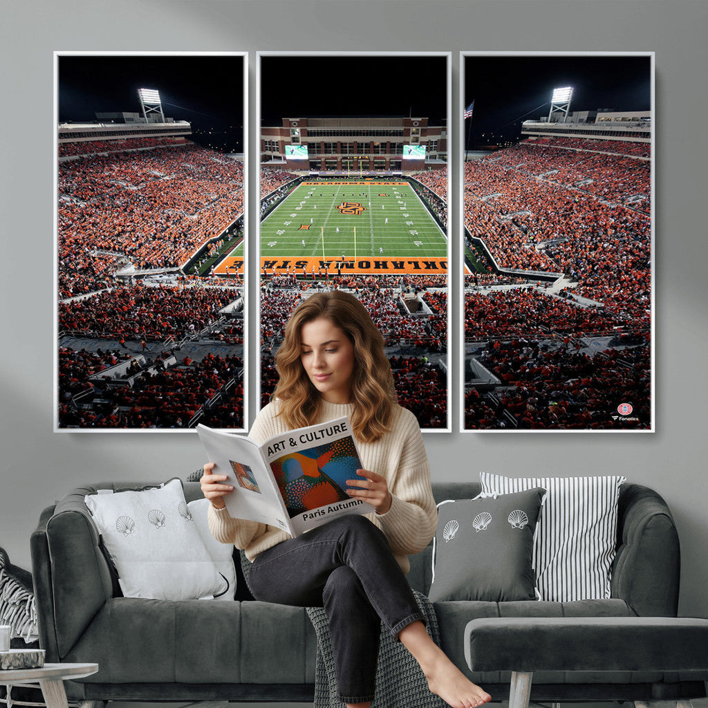 Boone Pickens Stadium Wall Art Oklahoma State Cowboys Print