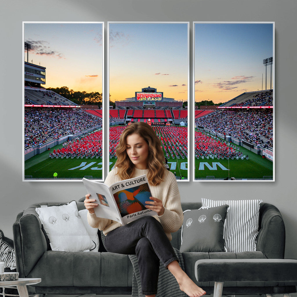 NC State Wolfpack Football Team Print Wall Art, Raleigh