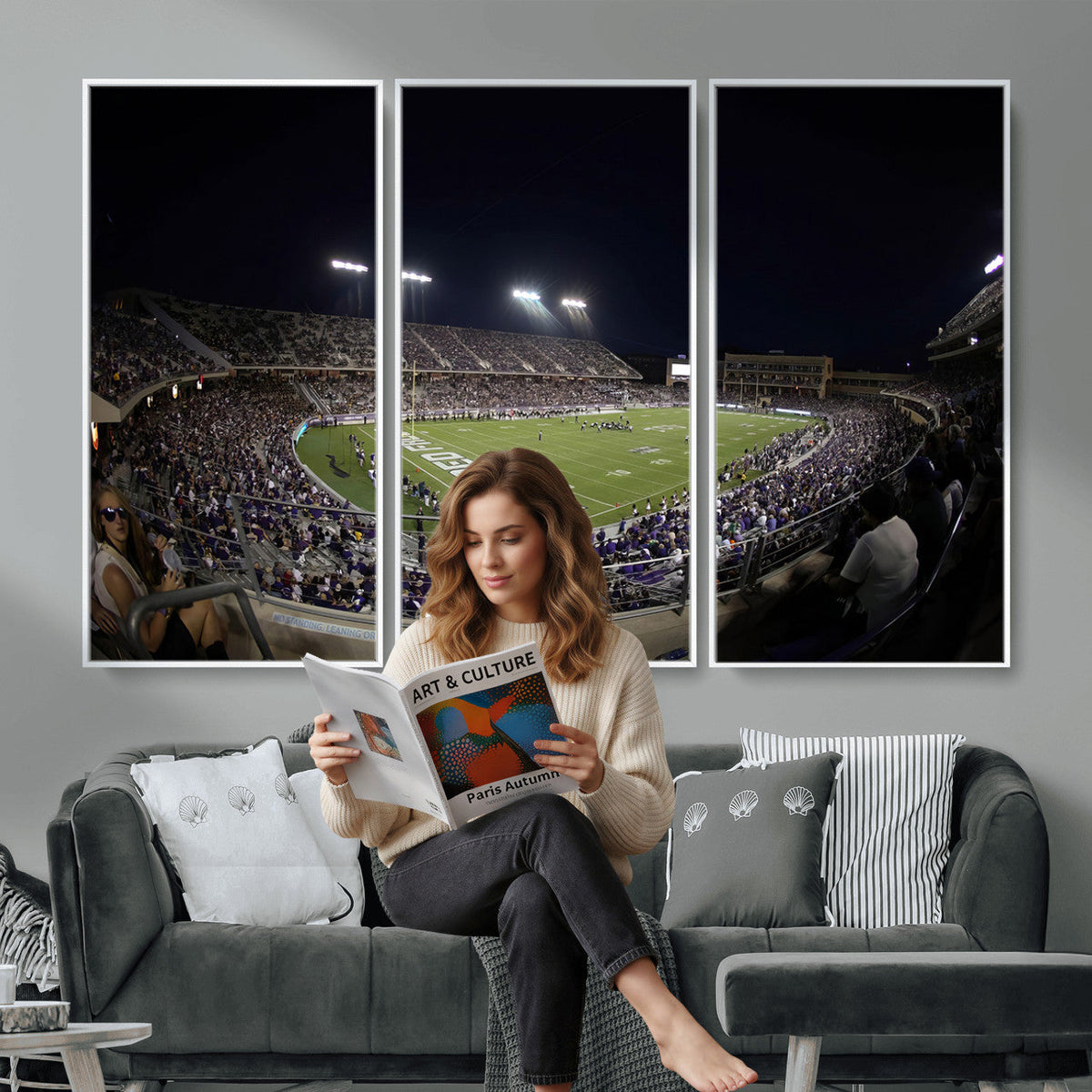 TCU Horned Frogs Football Team Print, Fort Worth Amon G. Carter Stadium