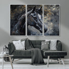 Large Abstract Horse Wall Art Canvas Print, Farmhouse Wall Art