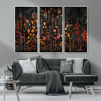 Large Floral Painting Print Illustration Flowers Canvas Wall Art