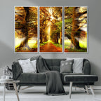 Sunshine in Forest and Trees Wall Art Canvas Print