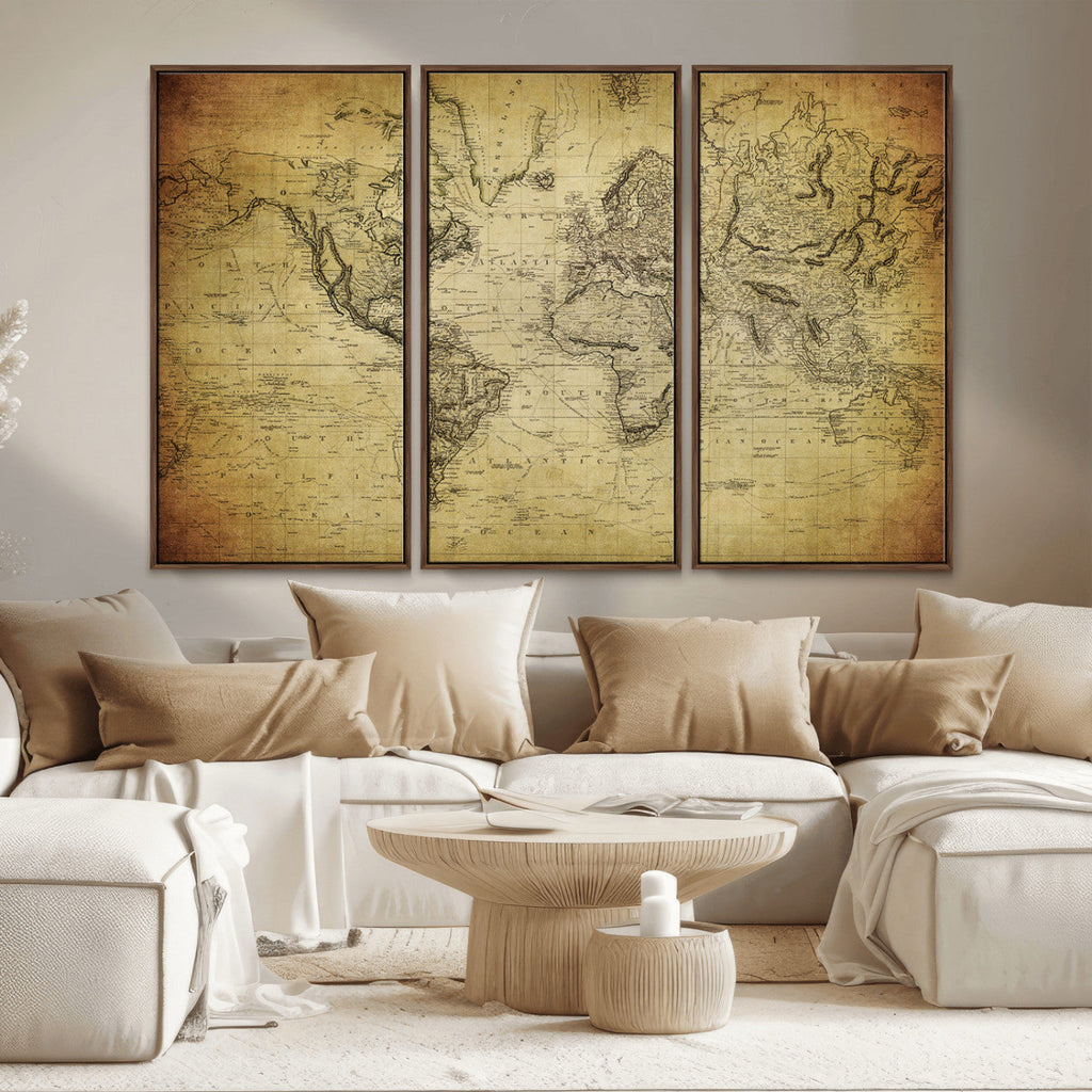 Push Pin World Map Canvas Print | Travel Tracker Wall Art