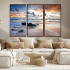 Serene Weather On The Beach Wall Art Canvas Print