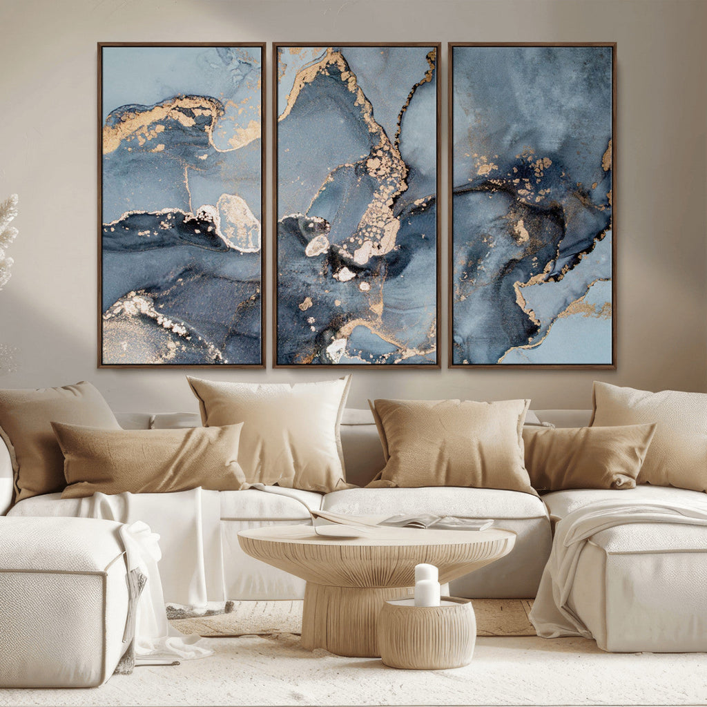 Multipanel Marble Fluid Effect Wall Art Abstract Canvas Wall Art Print