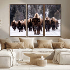 Bison Wall Art Canvas Print, Bison Herd Canvas Wall Art