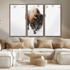 Bison Winter Wall Art Canvas Print For Farmhouse Decor