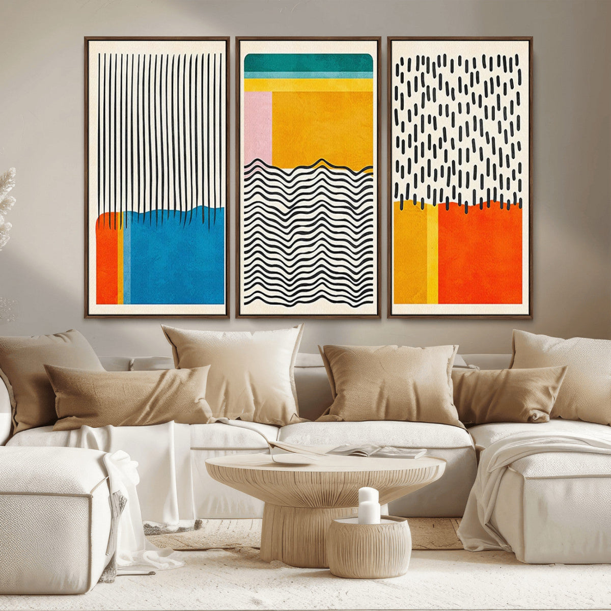 Canvas Print Wall Art Abstract Illustration Art Boho, Framed Abstract Boho Art