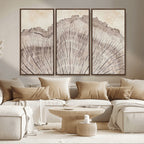 Tree Ring Wall Art Triptych, Rustic Wood Ring Canvas Print
