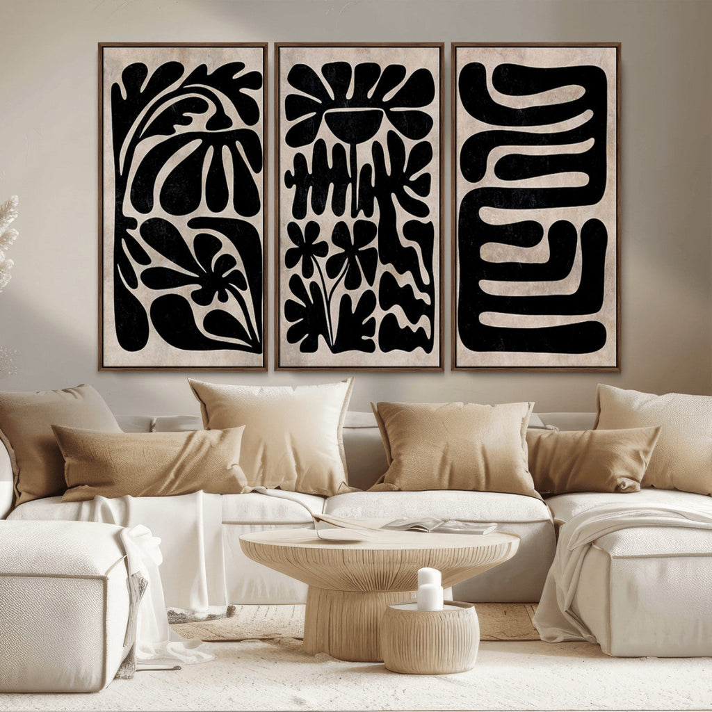 Canvas Print Wall Art Abstract Art Boho, Framed Boho Art