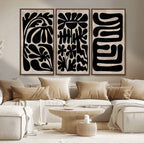Canvas Print Wall Art Abstract Art Boho, Framed Boho Art