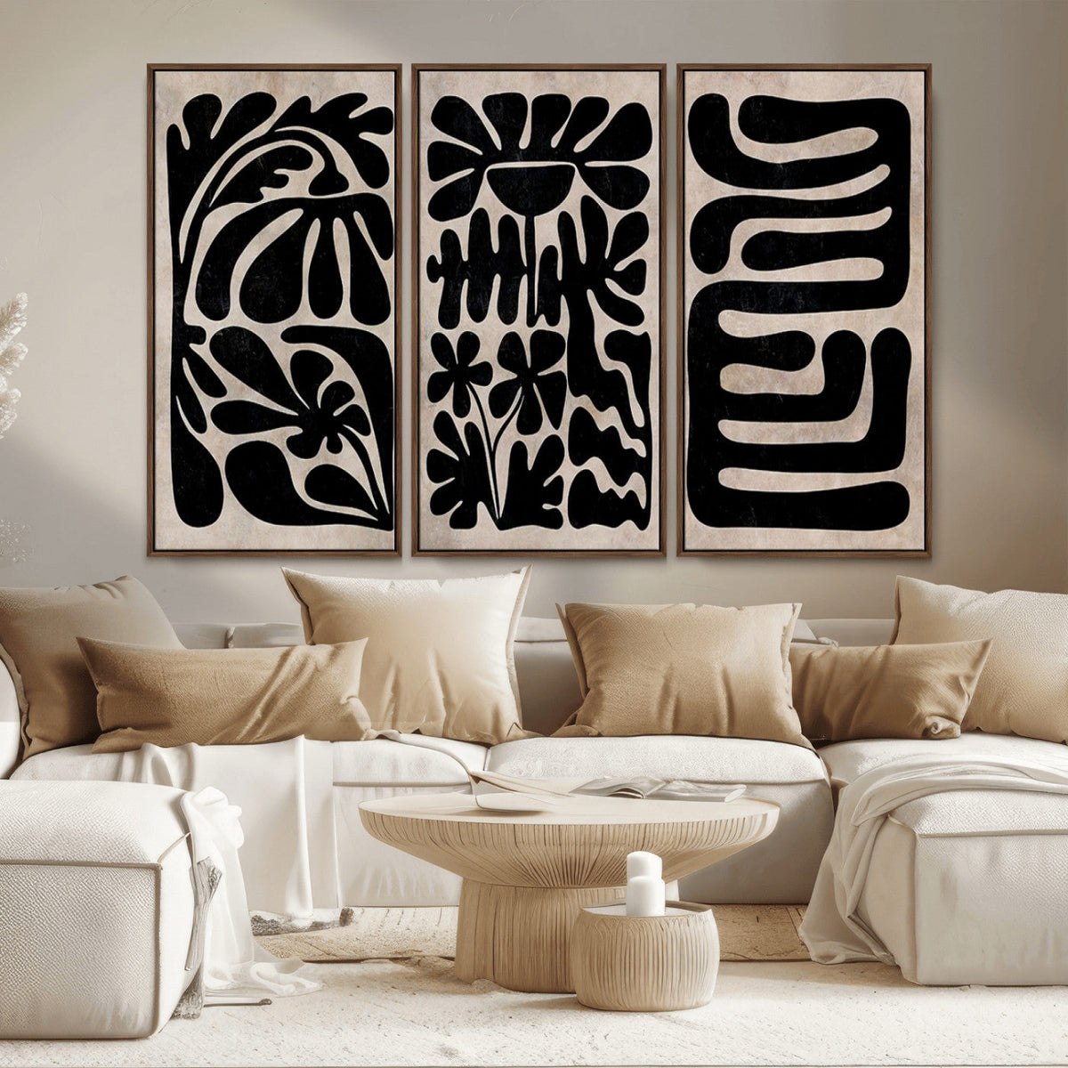 Canvas Print Wall Art Abstract Art Boho, Framed Boho Art