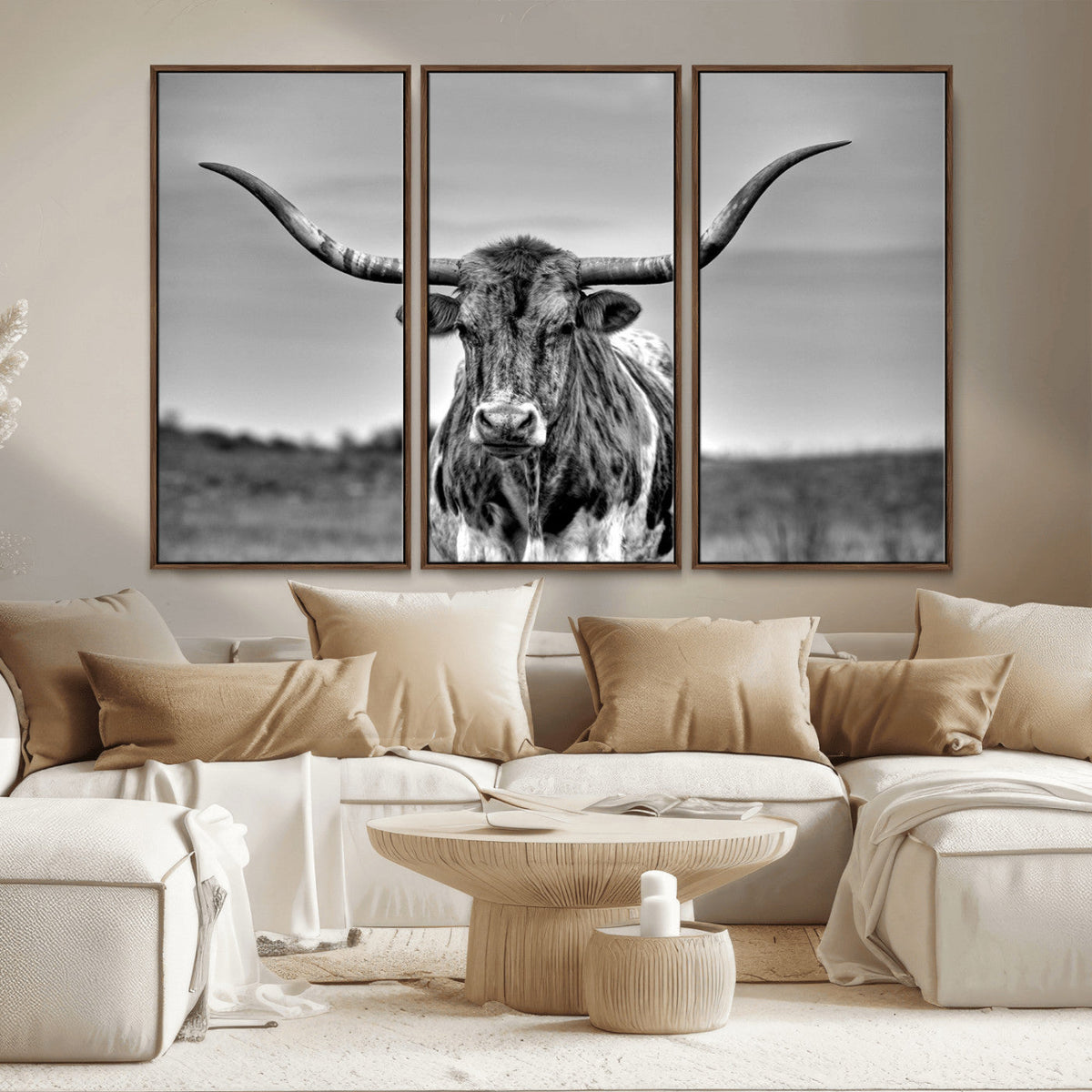 Texas Longhorn Cow Wall Art, Texas Longhorn Canvas, Cattle