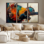 Abstract Guitar Wall Art Canvas | Vibrant Music-Inspired Art for Living Room or Studio