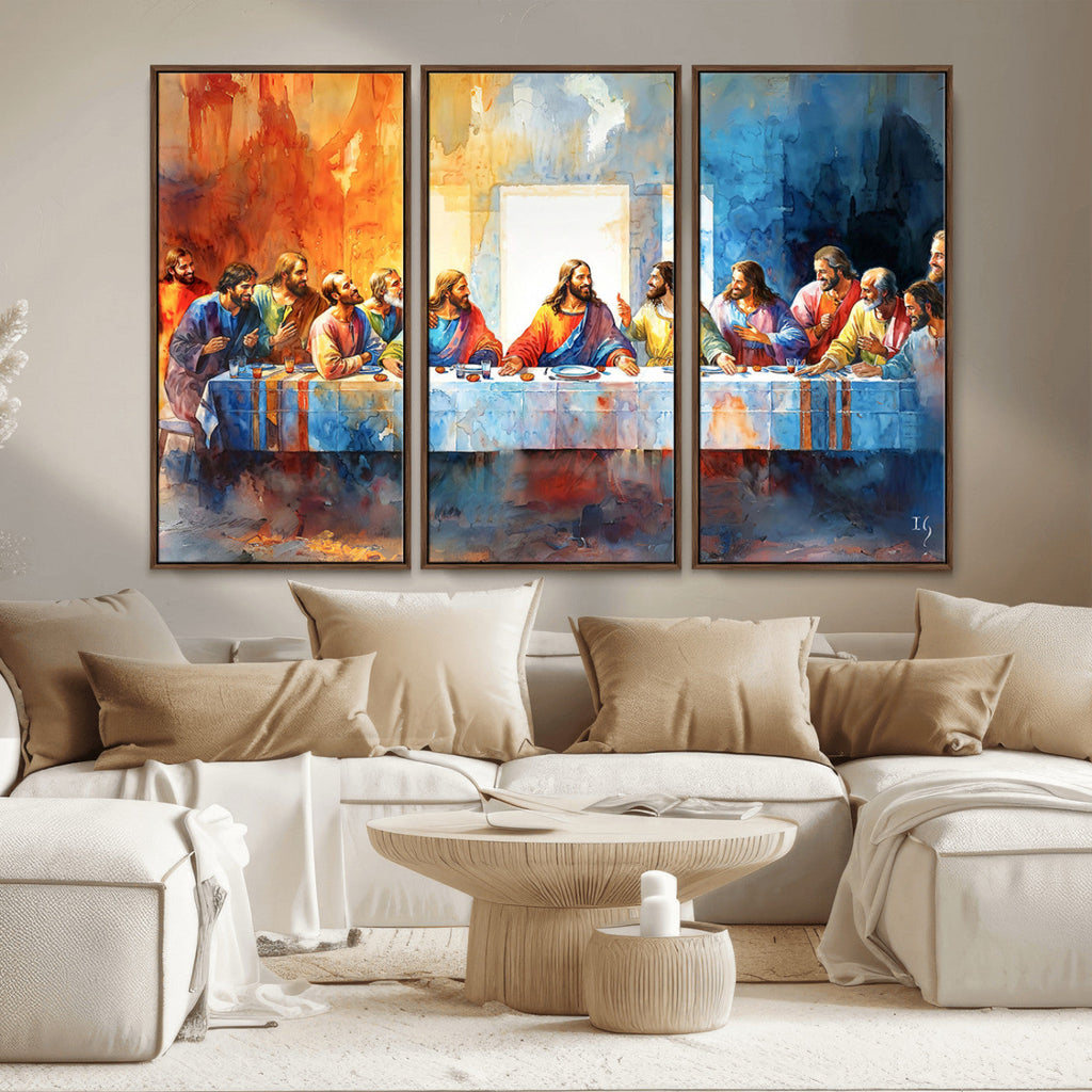 Abstract Watercolor The Last Supper Wall Art