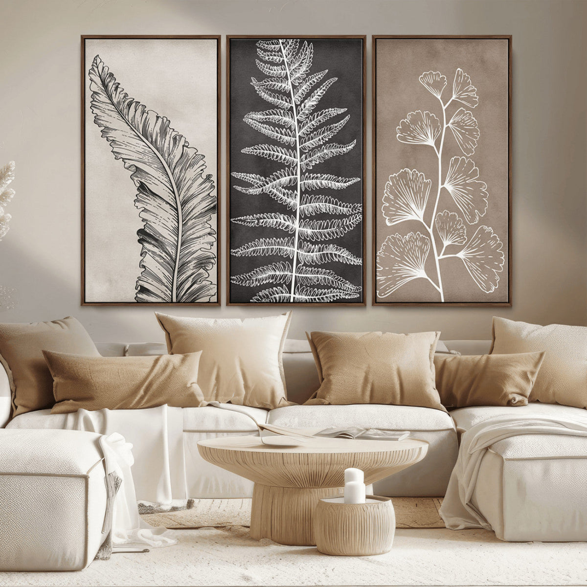 Minimalist Botanical Wall Art Canvas Print, Framed and Ready to Hang