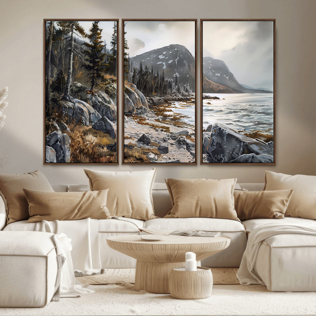 Serene Coastal View of Acadia National Park