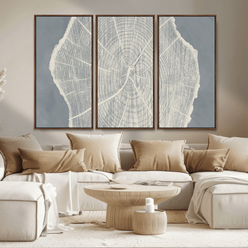 Abstract Tree Ring Wall Art Canvas Print, Framed and Ready to Hang