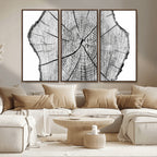 Rustic Tree Ring Wall Art Canvas Print, Framed and Ready to Hang