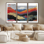 Framed Yayoi Kusama 1986 Wall Art Print | Japanese Wabi Sabi Vibrant Abstract Landscape Canvas