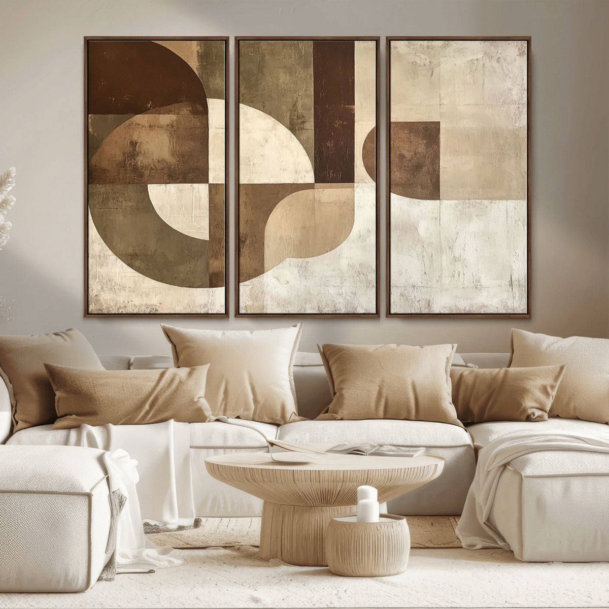 Wabi Sabi Geometric Wall Art | Abstract Modern Minimalist Canvas Print