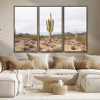 Saguaro Cactus Wall Art | Framed Desert Canvas Artwork