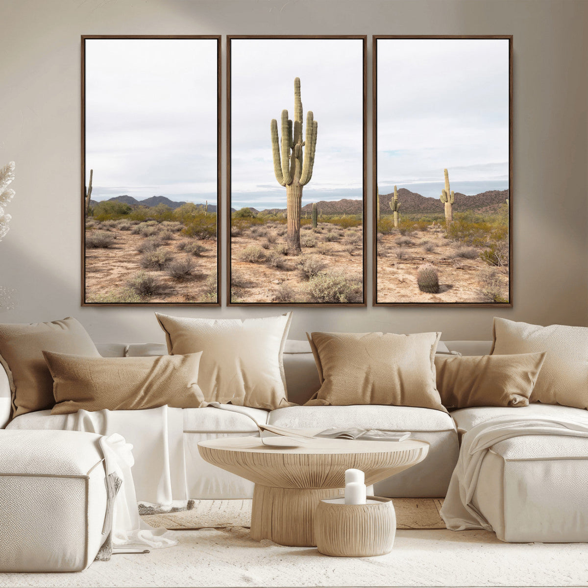 Saguaro Cactus Wall Art | Framed Desert Canvas Artwork