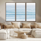 Ocean Wave Surfer Wall Art | Framed Minimal Seascape Canvas