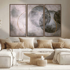 Abstract Grey Gold Wall Art | Modern Geometric Canvas