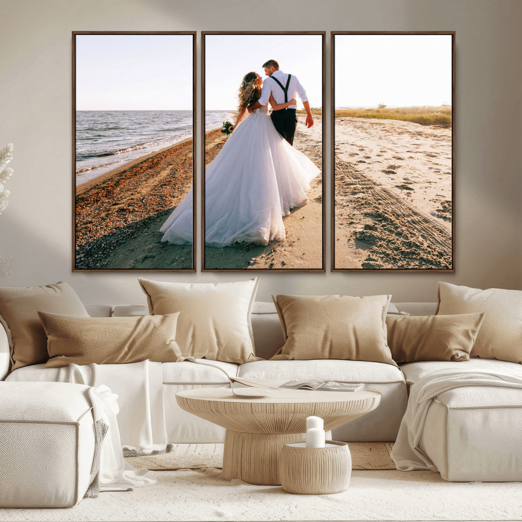 Personalized Custom Photo Wall Art Canvas Print, Unique Picture Design 3 Panel Set