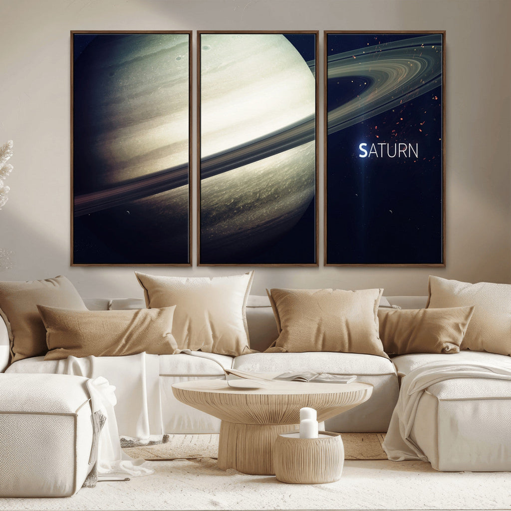 Framed Saturn Wall Art Canvas Print