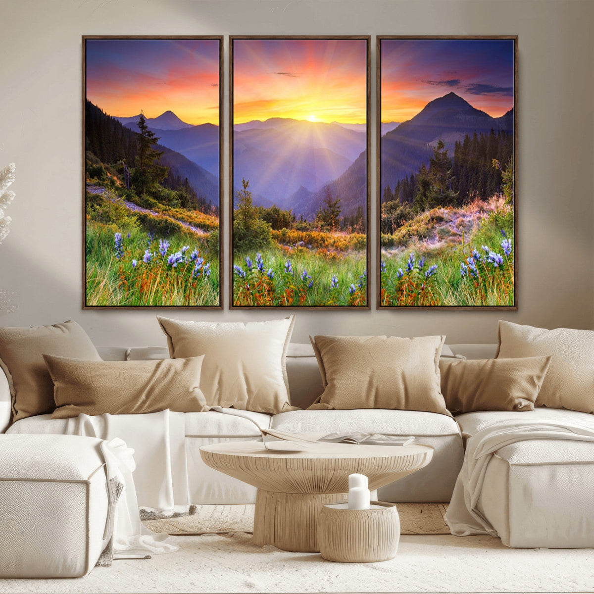 Mountain and Spring Wall Art Canvas Print