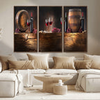 Wine and Barrels Wall Art Canvas Print
