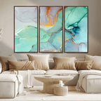 Colorful Marble Fluid Effect Canvas Wall Art Print