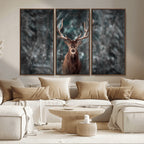 Wall Art Deer Art Animal Canvas, Framed Wall Art Deer Canvas