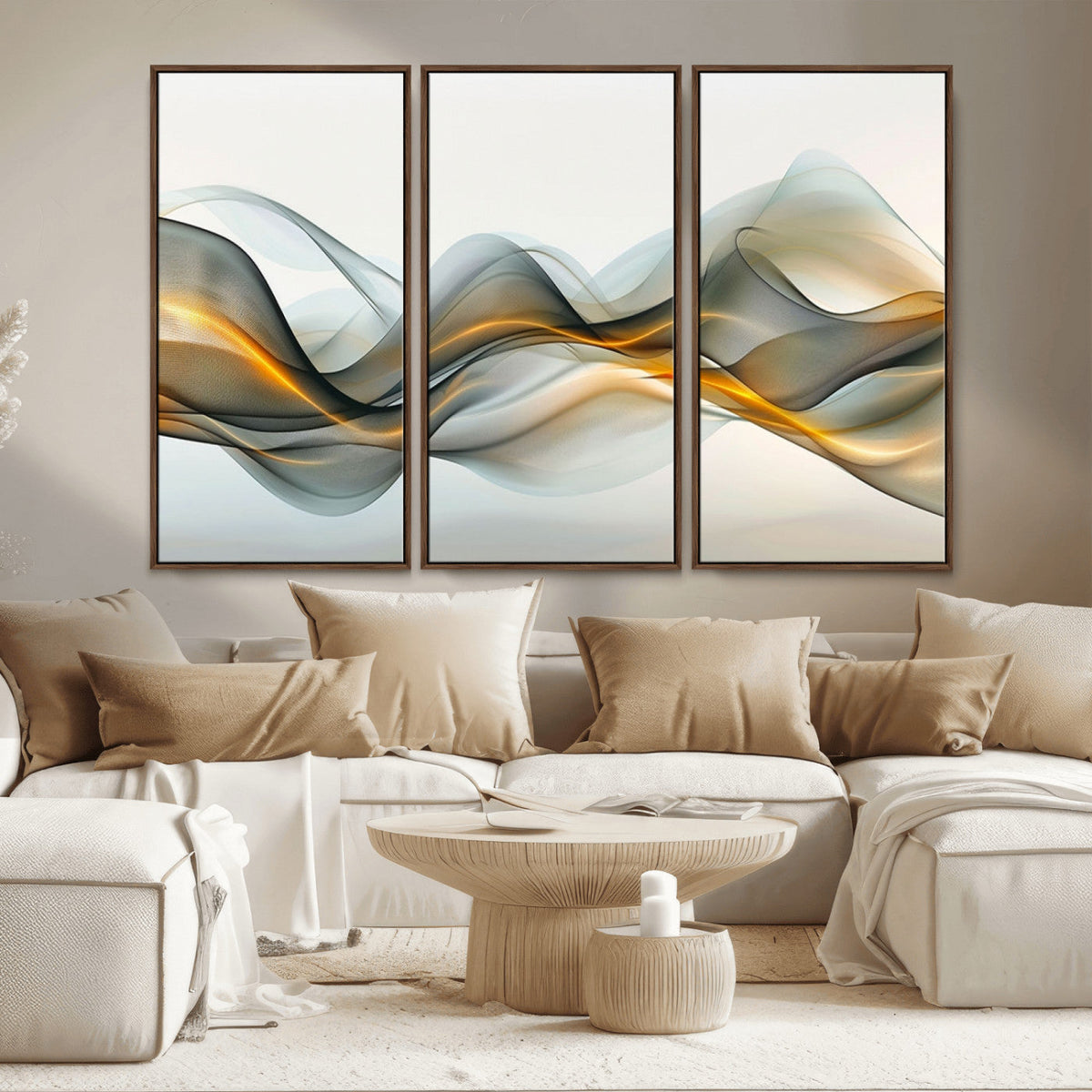 Abstract Wave Canvas Wall Art | Fluid Contemporary Elegance in Motion