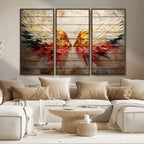 Abstract Angel Wings Canvas Wall Art, Modern Angelic Wings Decor, Framed and Ready to Hang