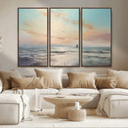 Abstract Ocean Wall Art, Boat Wall Art Canvas Print